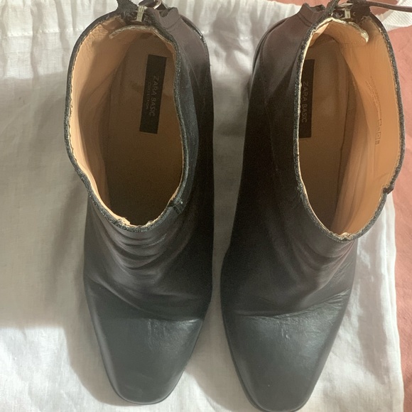 ZARA Black Leather Boots - Picture 2 of 8